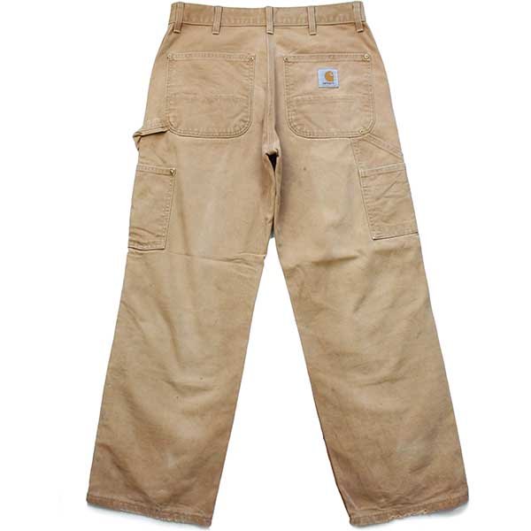 90s USA製 carharttカーハート ダブルニー ダック地 ペインターパンツ