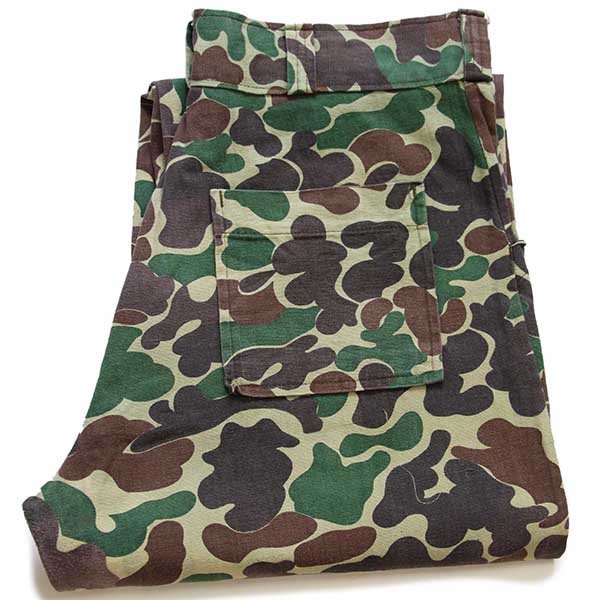 極太】70s ダックハンターカモパンツ 迷彩ベイカーパンツ 極太】70s