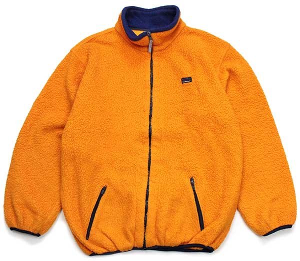 90s L.L.Bean パイル フリースジャケット マンゴー KIDS XL