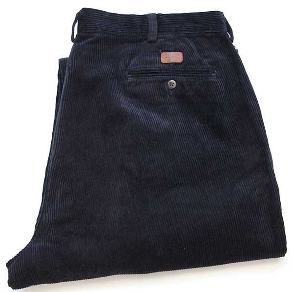 90s ポロ ラルフローレン ANDREW PANT ツータック 太畝 コーデュロイ