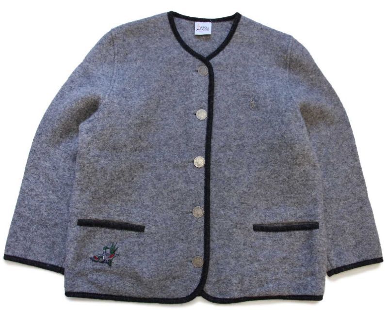 オーストリア製 Kitz-Pichler カモ刺繍入り ノーカラー チロリアン