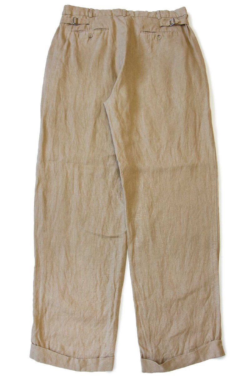90s ポロ ラルフローレン ツータック スラックス リネンパンツ 薄茶