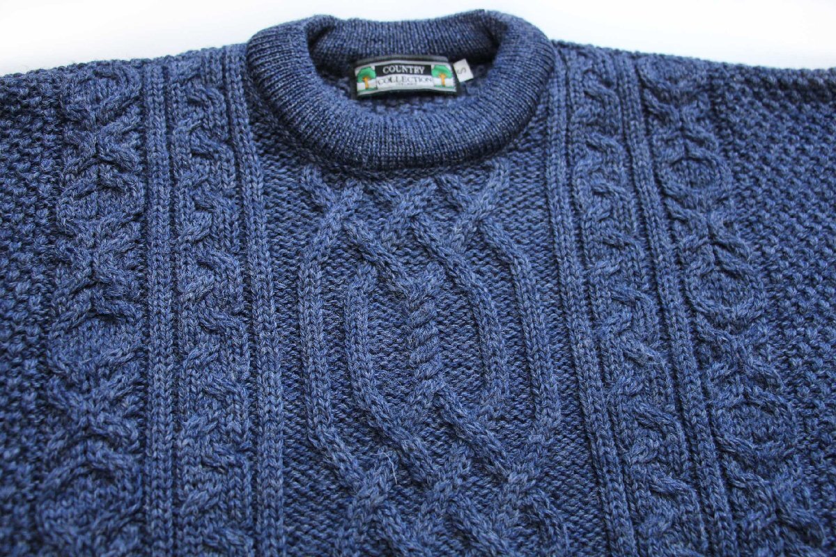 アイルランド製 COUNTRY COLLECTION ケーブル編み ウールニット