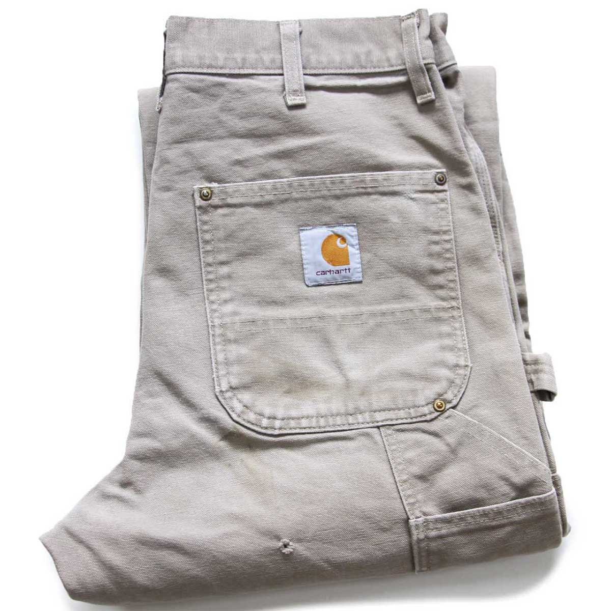 90s USA製 carharttカーハート ダメージ ダブルニー ダック地