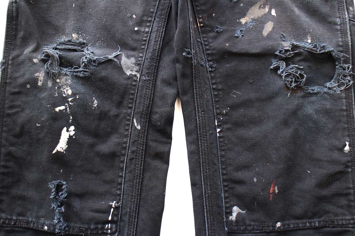 carharttカーハート ペンキ飛び&ダメージ ダブルニー ダック地