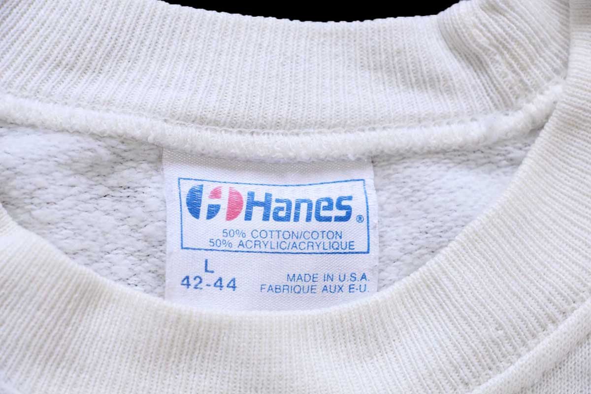 80s USA製 Hanes American Airlines ロゴ ひび割れプリント スウェット