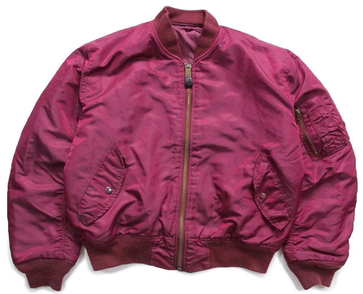 ✨88~92年製✨ (L) ALPHA MA-1 USA 80s ワインレッド ✨88~92年製✨ (M
