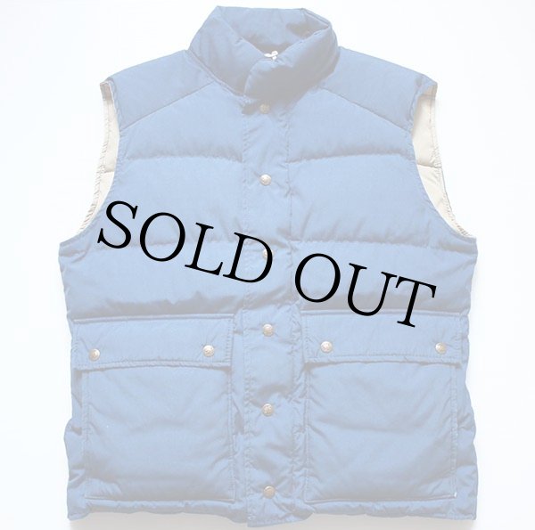 80s EddieBauerエディーバウアー ダウンベスト 紺 - Sixpacjoe Web Shop