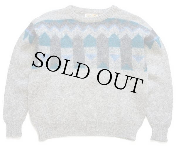 80s アイスランド製 ICEWEAR ノルディック柄 ウールニット セーター M