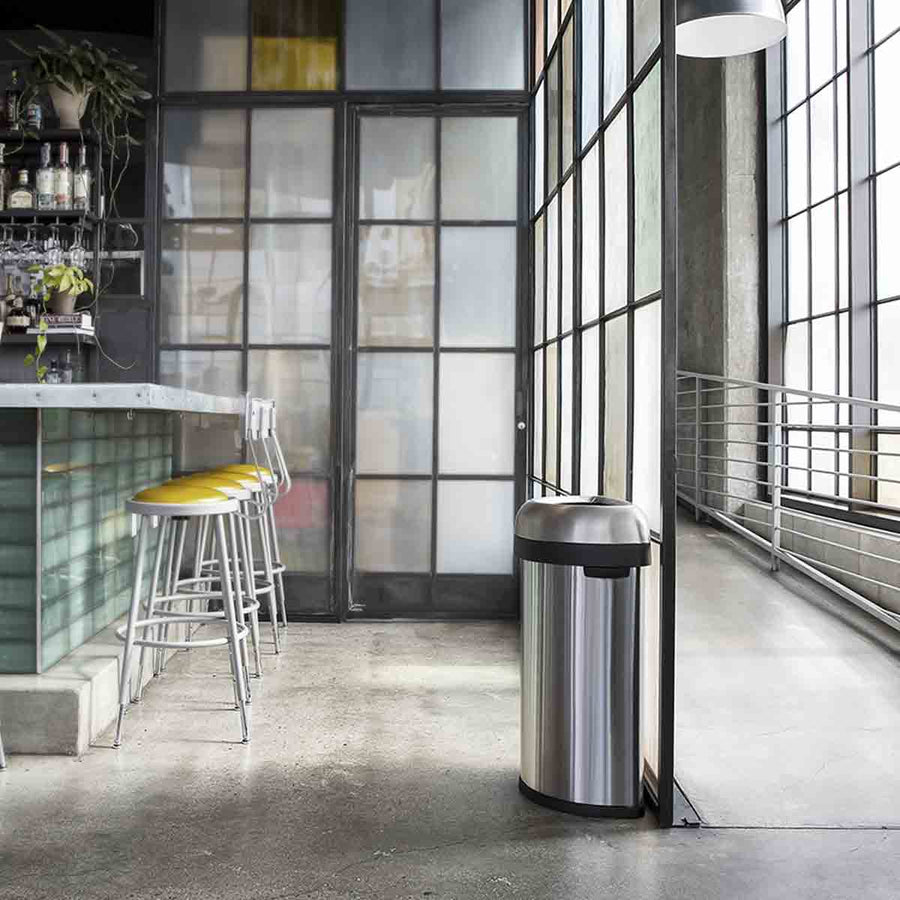 Simplehuman 60L セミラウンド オープンカン｜壁際設置