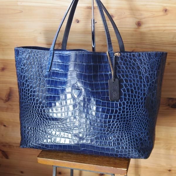 極上☆フェリージ/Felisi【定価7.5万円☆トートバッグ/11-91】紺