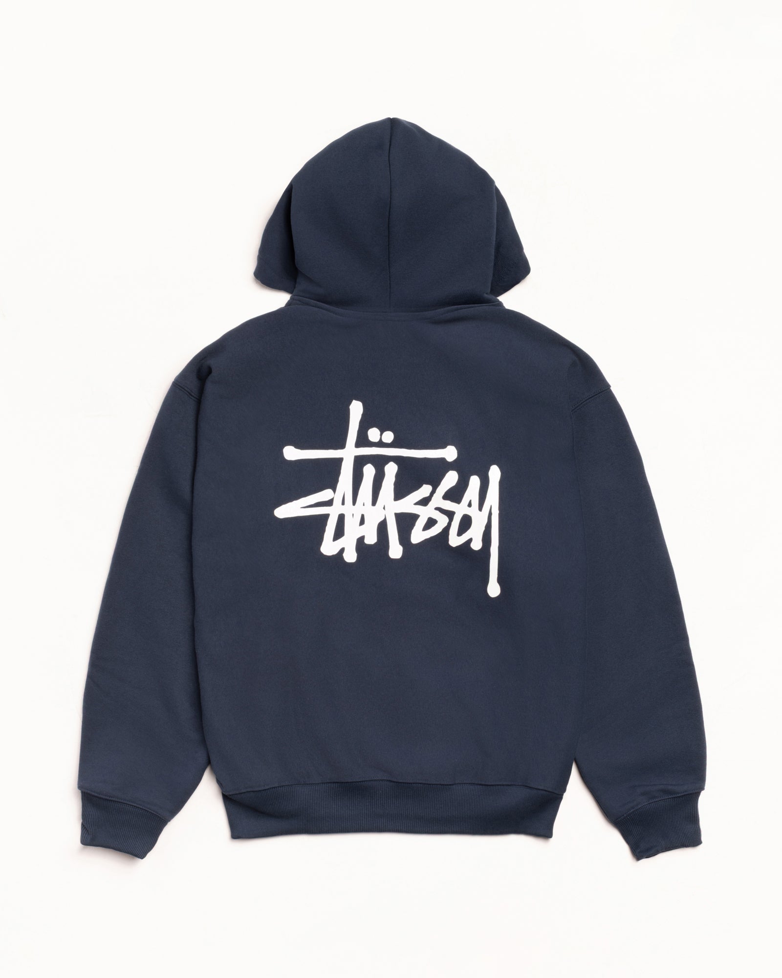 Basic Stüssy Zip Hoodie – Navy | Sweats | Stüssy