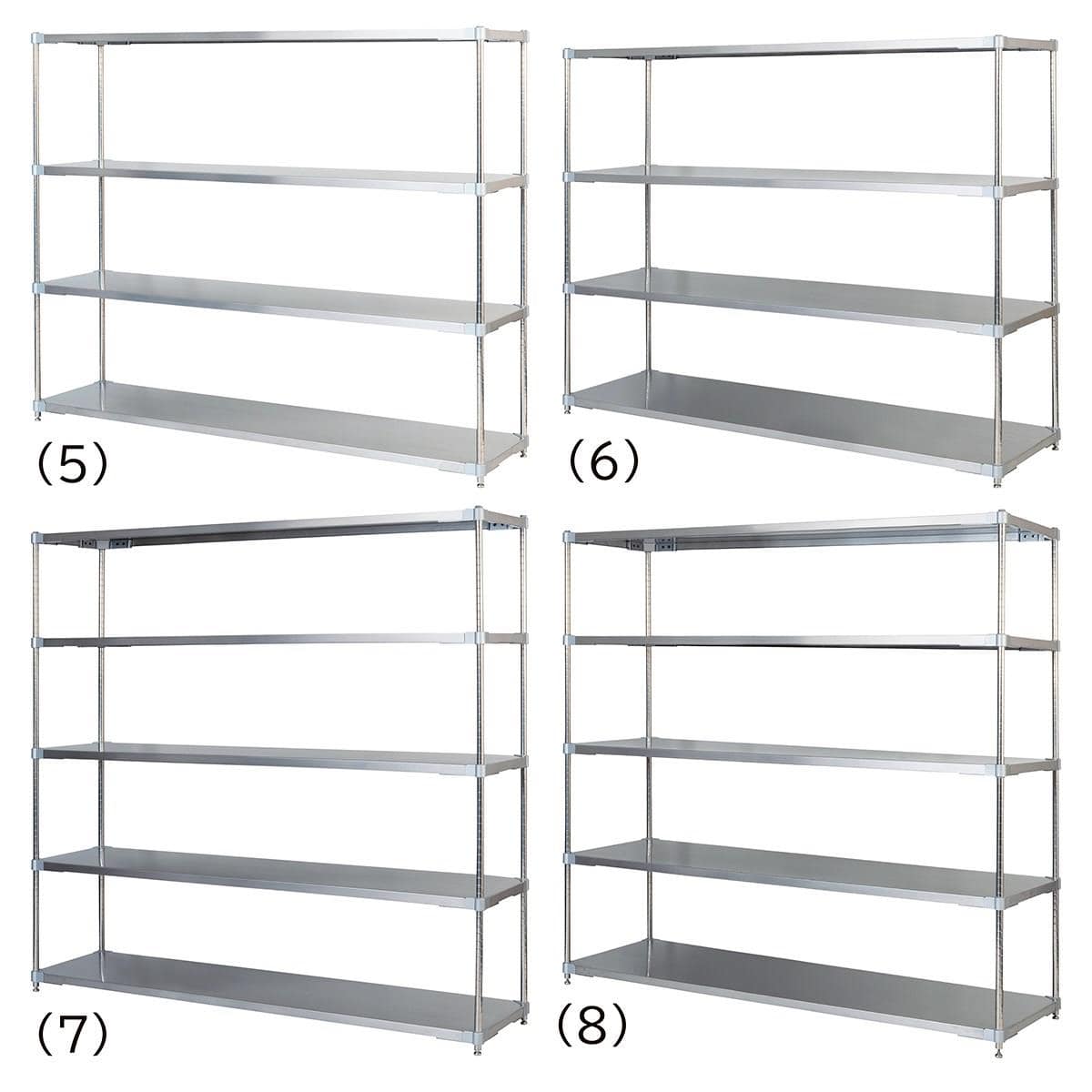 ステンレスシェルフラック 幅182.3cm〔ストエキオリジナル〕 2段(高さ72.3