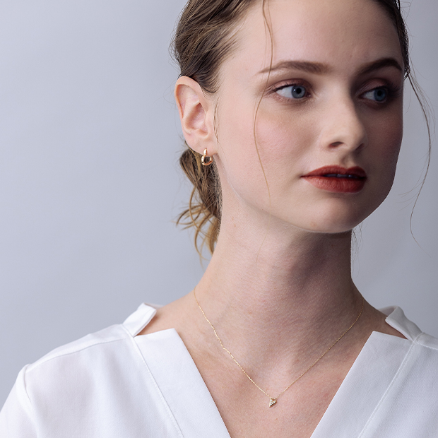 HEART CLICK HOOP PIERCED EARRING(S/片耳用)(2JP0966)K10 ピアス