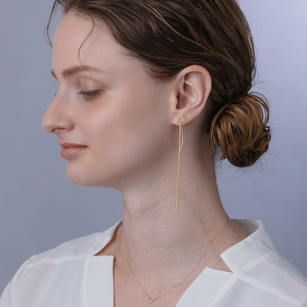 HOOK＆CHAIN PIERCED EARRINGS(2JP1003)K10 ピアス｜スタージュエリー