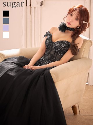 プリンセスドレス：ブラック(黒)｜キャバドレス・ミニドレス通販はsugar