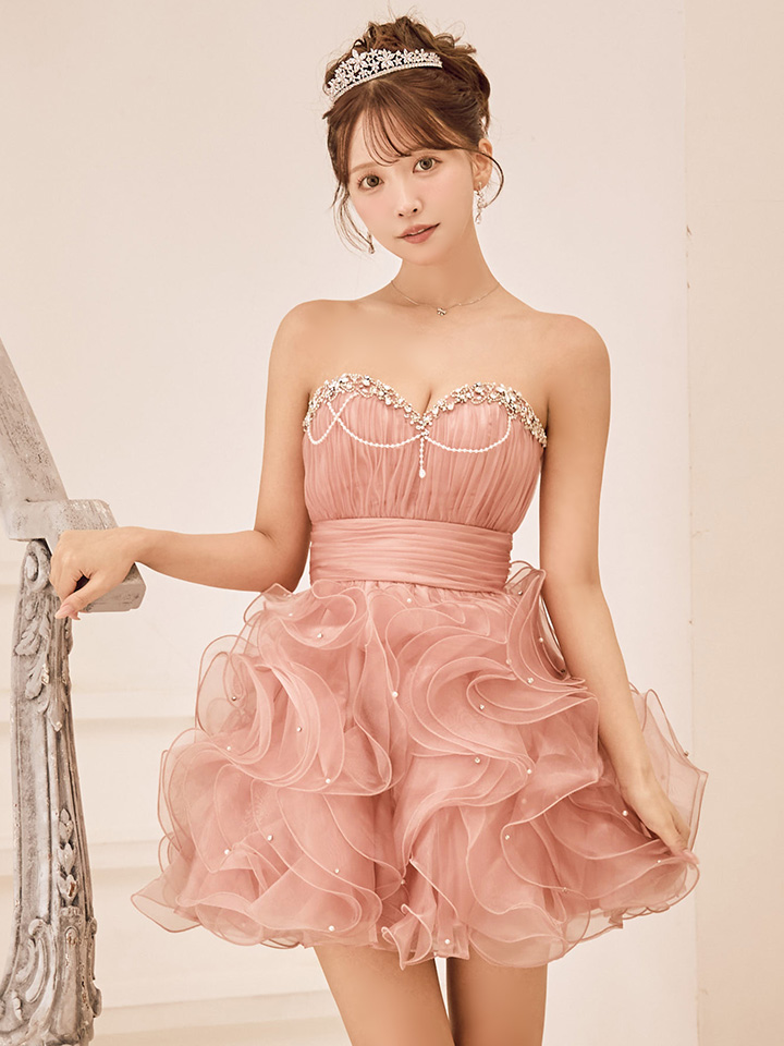 ANGEL R/エンジェルアール】 ベアトップ/ ハートカット/ ビジュー