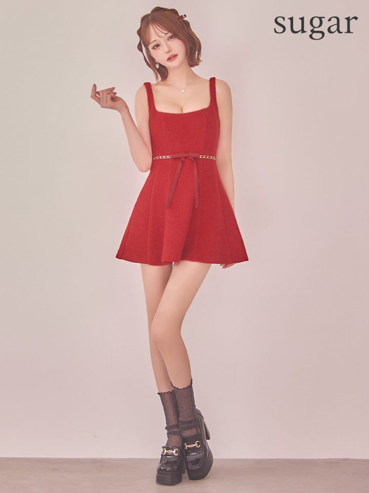 XSサイズあり【ROBE de FLEURS/ローブドフルール】ウエストリボン