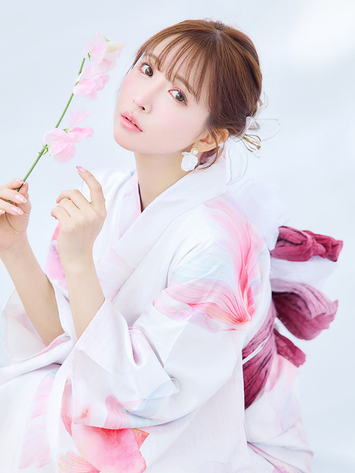 即日発送】ニュアンスピンク金魚浴衣【浴衣3点セット 浴衣/帯/下駄