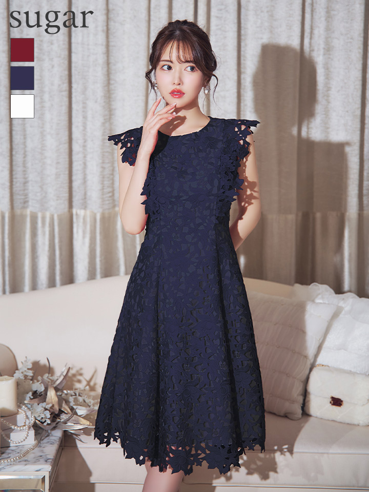 XS-Lサイズあり 【GINZA COUTURE/銀座クチュール】レース/ ワンカラー