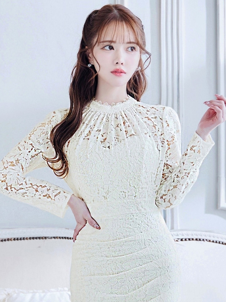 UNA VALERIE / ウナヴァレリェ】マーメイド/ 総レース/ ロングスリーブ