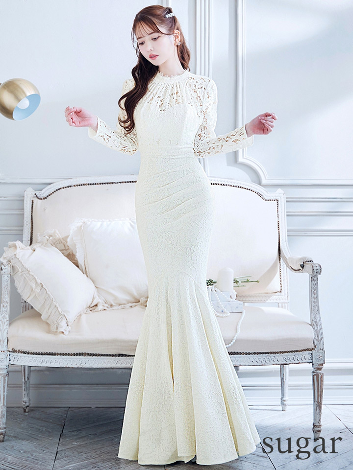 UNA VALERIE / ウナヴァレリェ】マーメイド/ 総レース/ ロングスリーブ