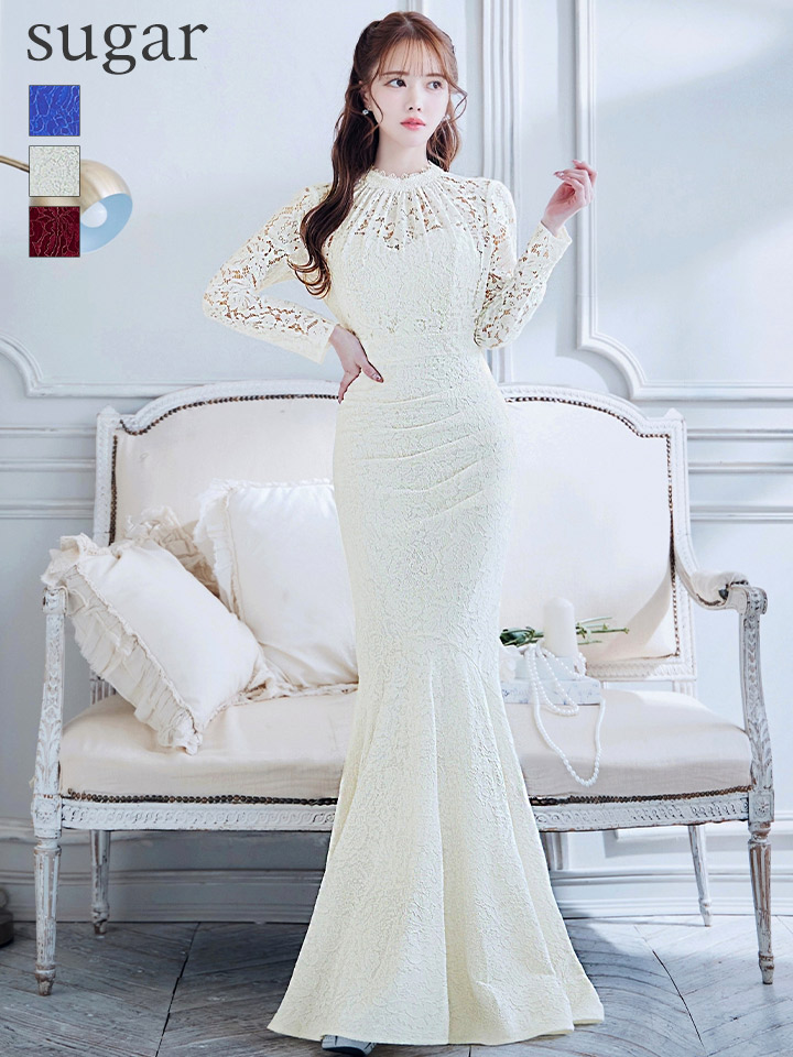 UNA VALERIE / ウナヴァレリェ】マーメイド/ 総レース/ ロングスリーブ