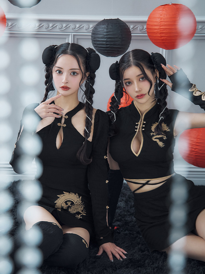 ハロウィン】ドラゴンプリントチャイナセットアップ 【コスプレ5点