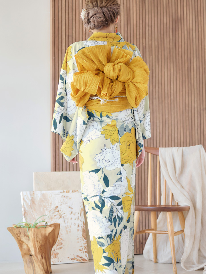 即日発送】レトロモダン牡丹浴衣【浴衣3点セット 浴衣/帯/下駄】[OF04