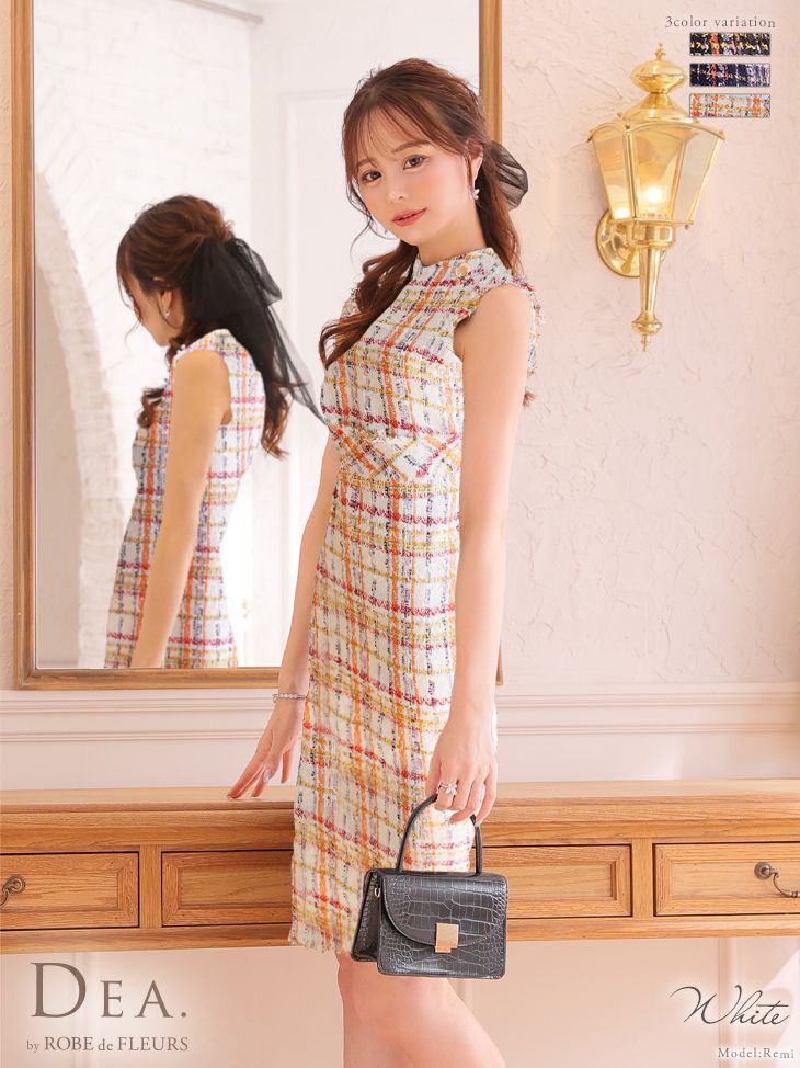 Lサイズあり【DEA./ディア】ノースリーブ/ ツイード/ フリンジ/ タイト