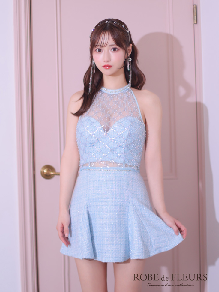 XSサイズあり【ROBE de FLEURS/ローブドフルール】パールスパンコール