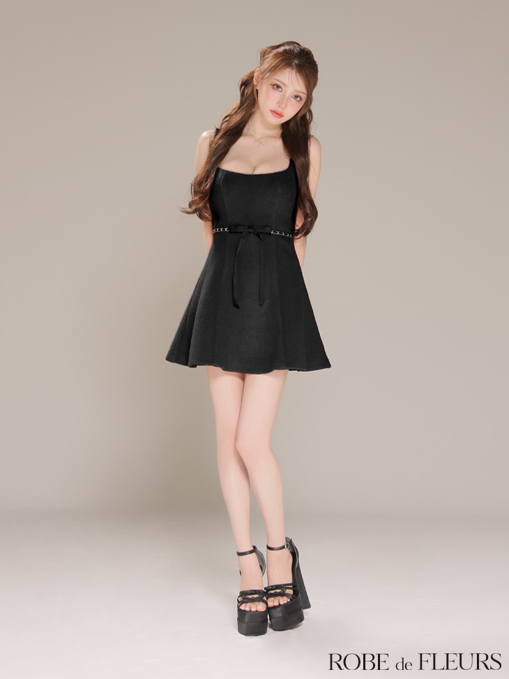XSサイズあり【ROBE de FLEURS/ローブドフルール】ウエストリボン