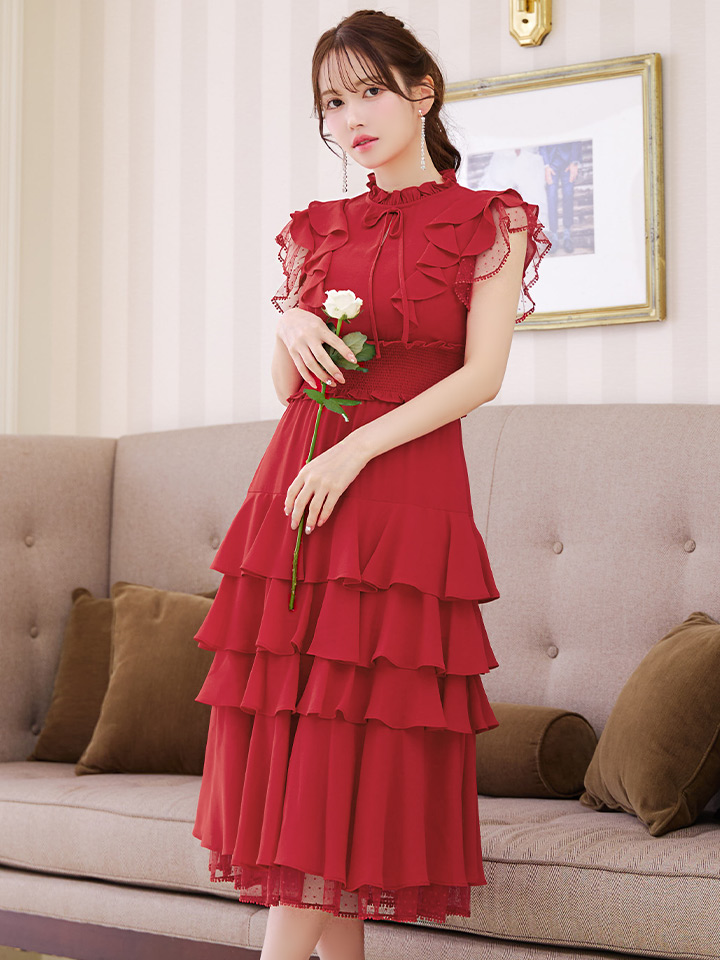 XS-Lサイズあり【SETTAN/セッタン】ハイネック/ リボン/ シアー