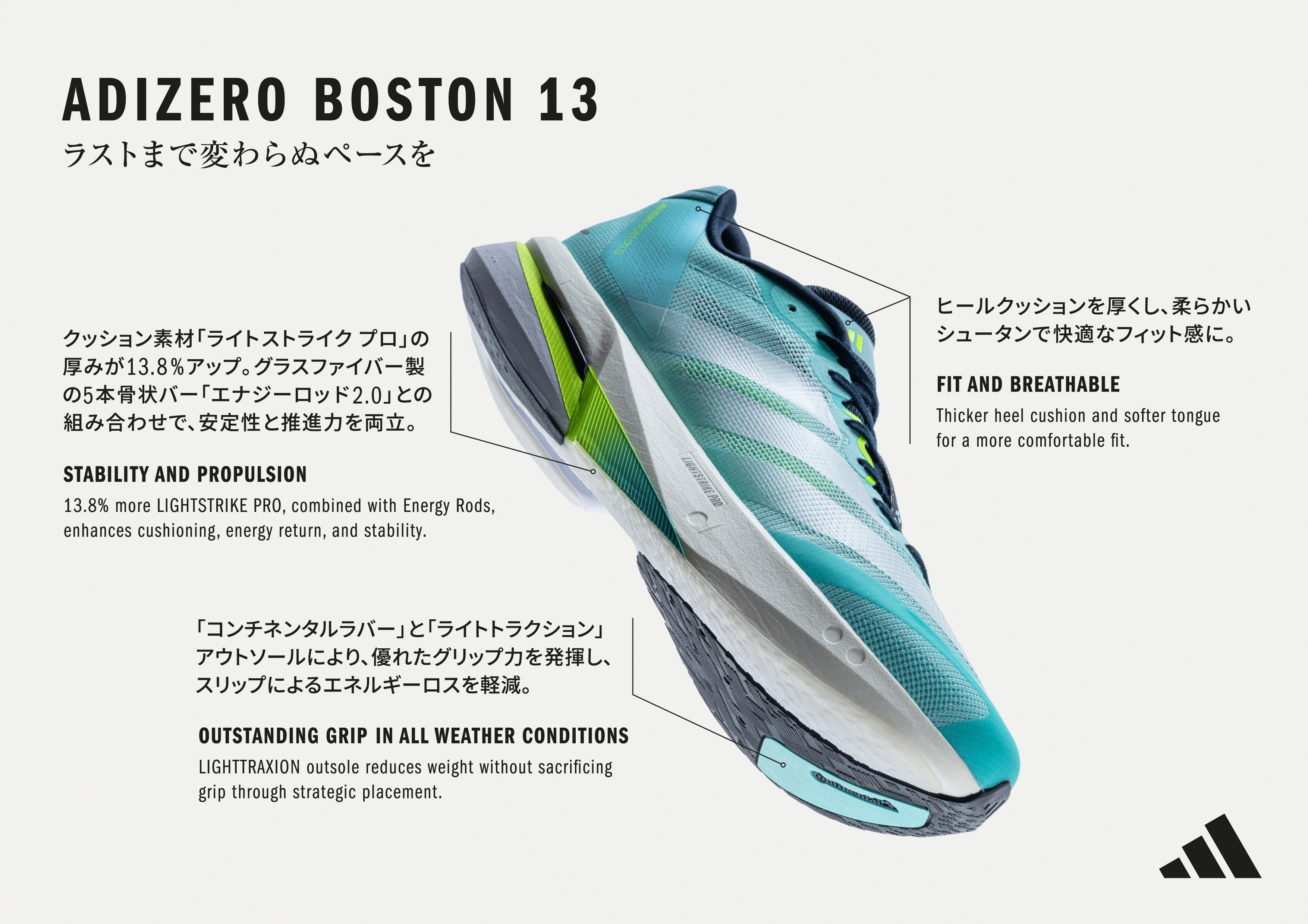 アディダス ADIZERO BOSTON 13／TAKUMI SEN 11