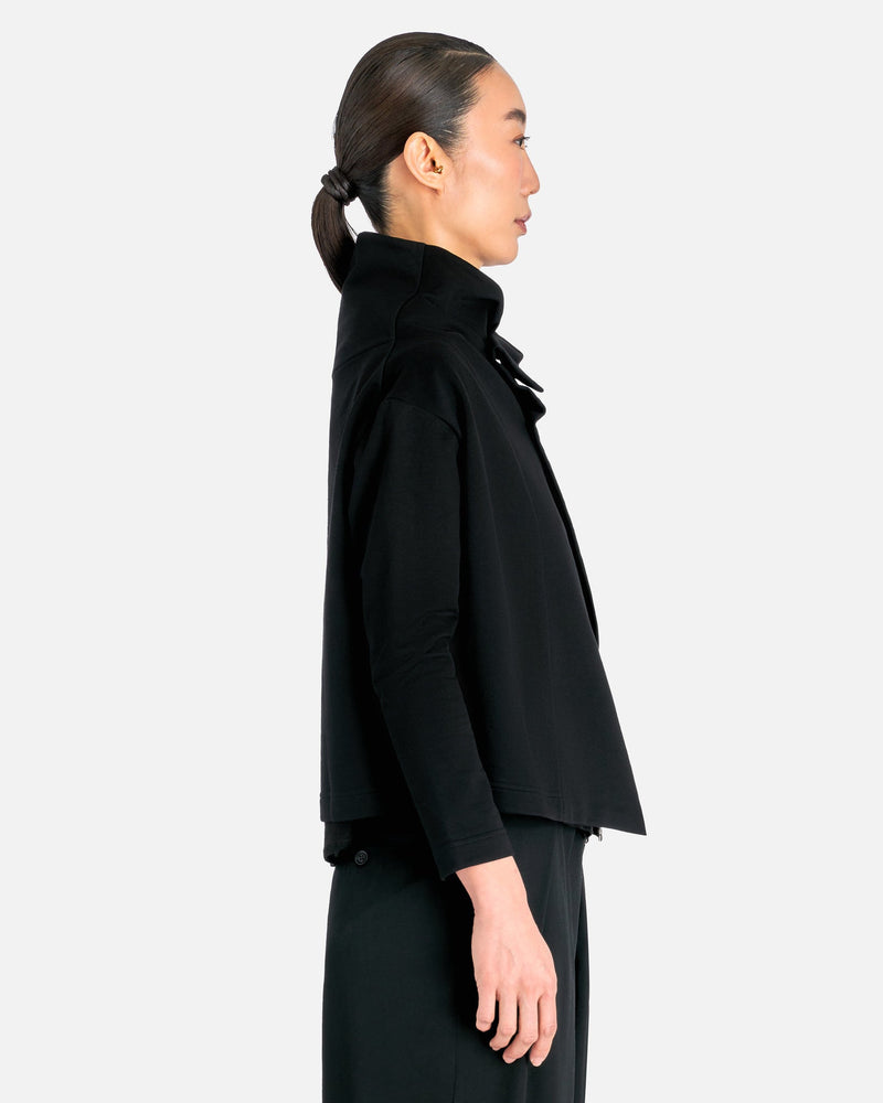 Cropped Asymmetry Jacket in Black – SVRN