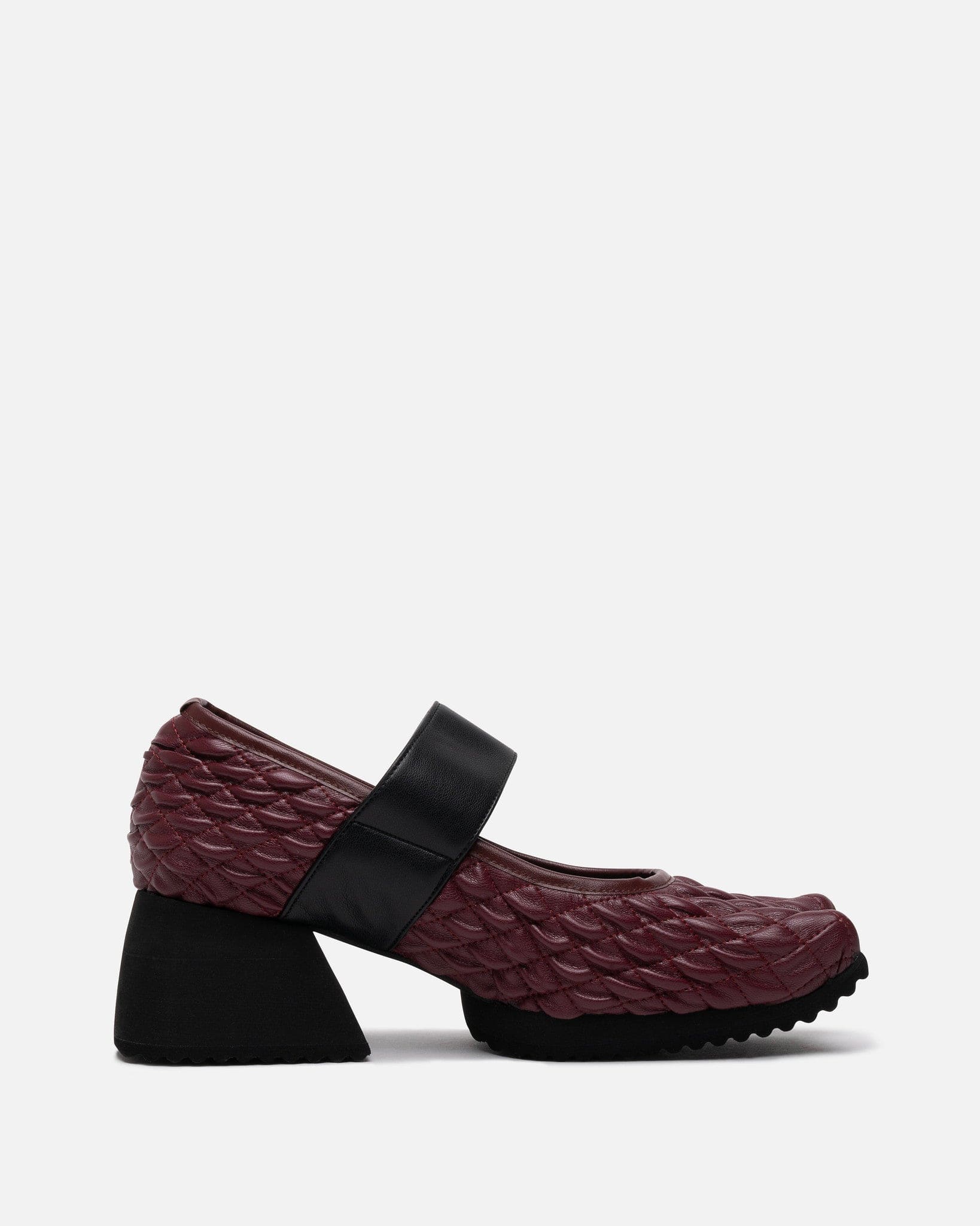 Diablo Platform Ballerinas in Wine Textured – SVRN