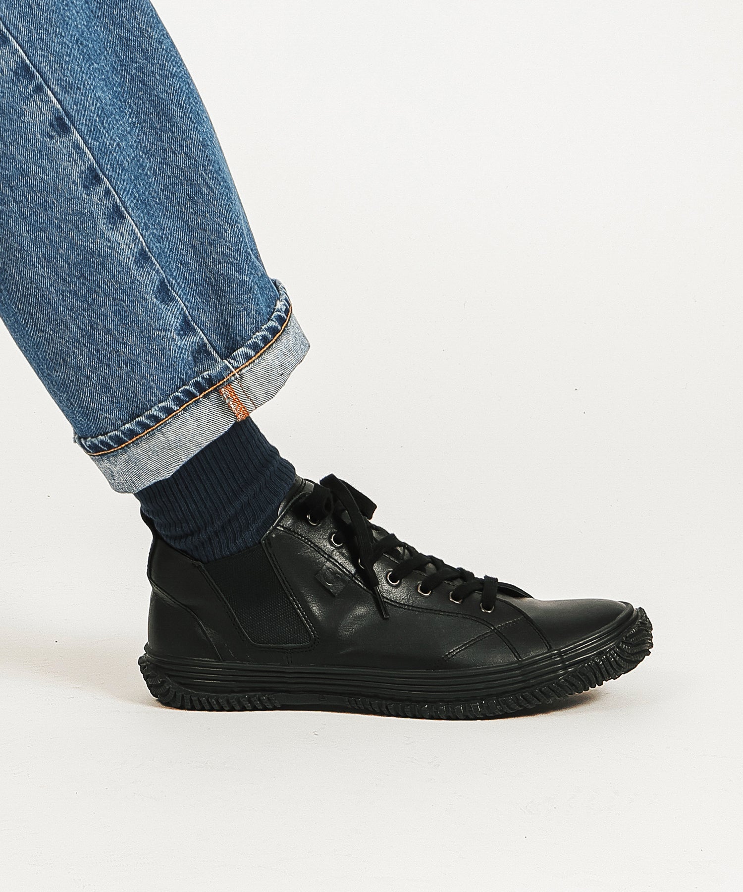 SP-442 Black/Black | 国産ハンドメイド スニーカー スピングル