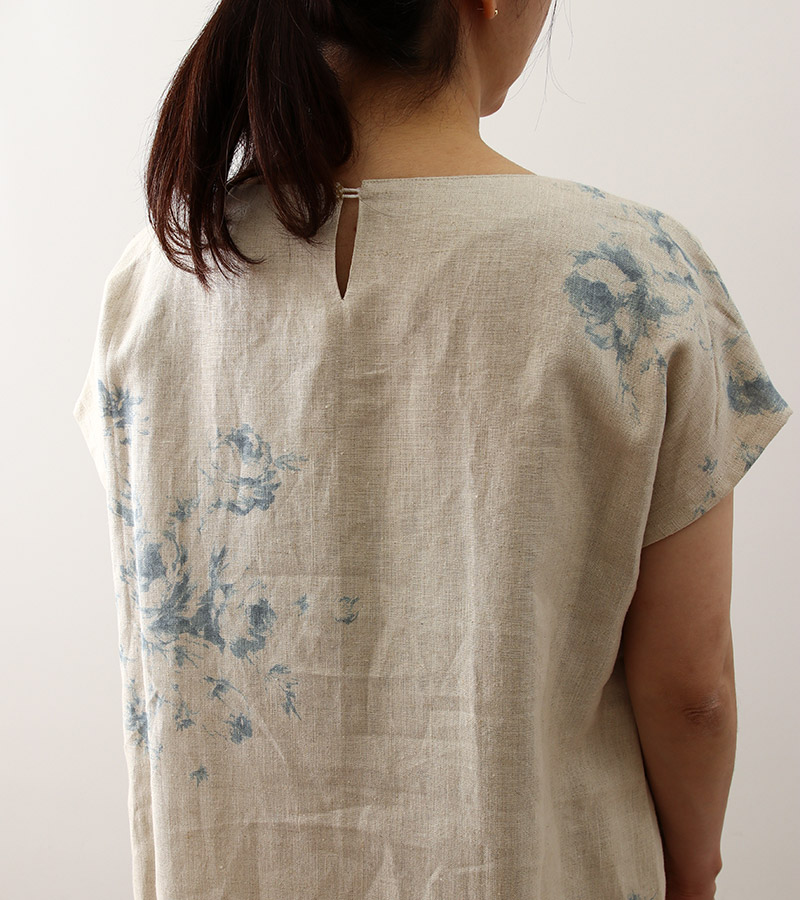 寸法図【NO.35】ボートネックのフレンチ袖チュニック＆ワンピース [M便