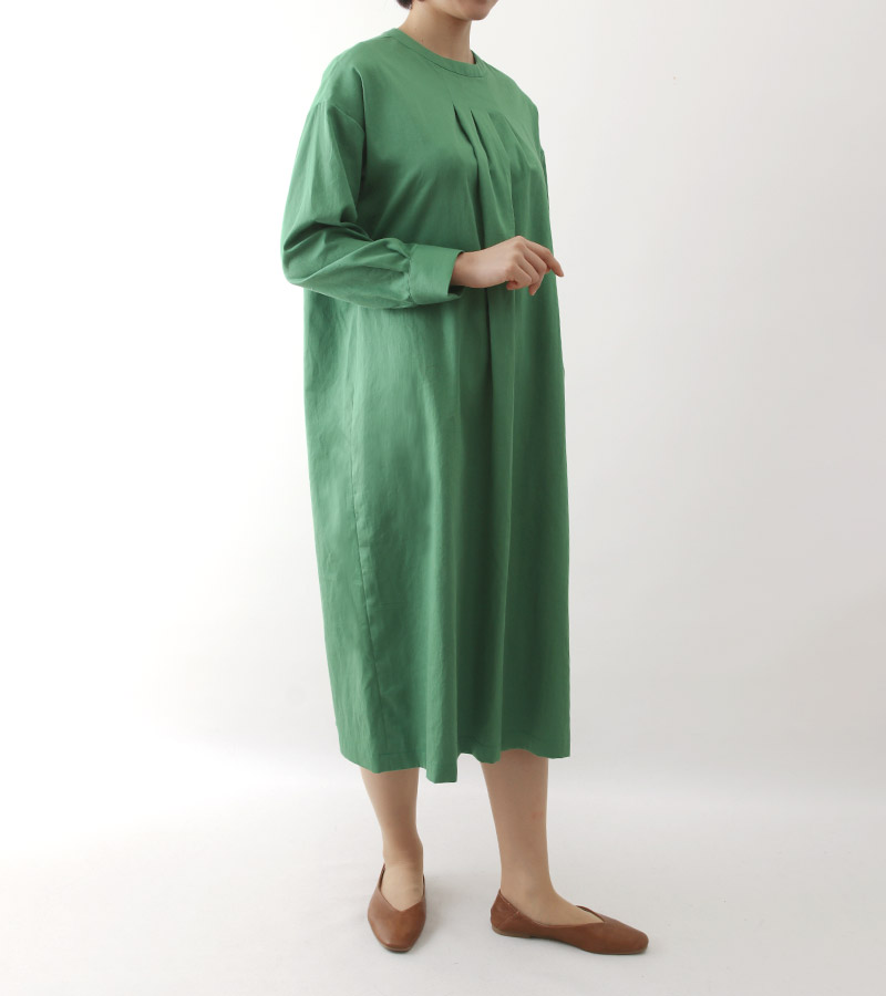 実物大型紙【No.6007】コンパクトスタンドカラーの後ろあきワンピース