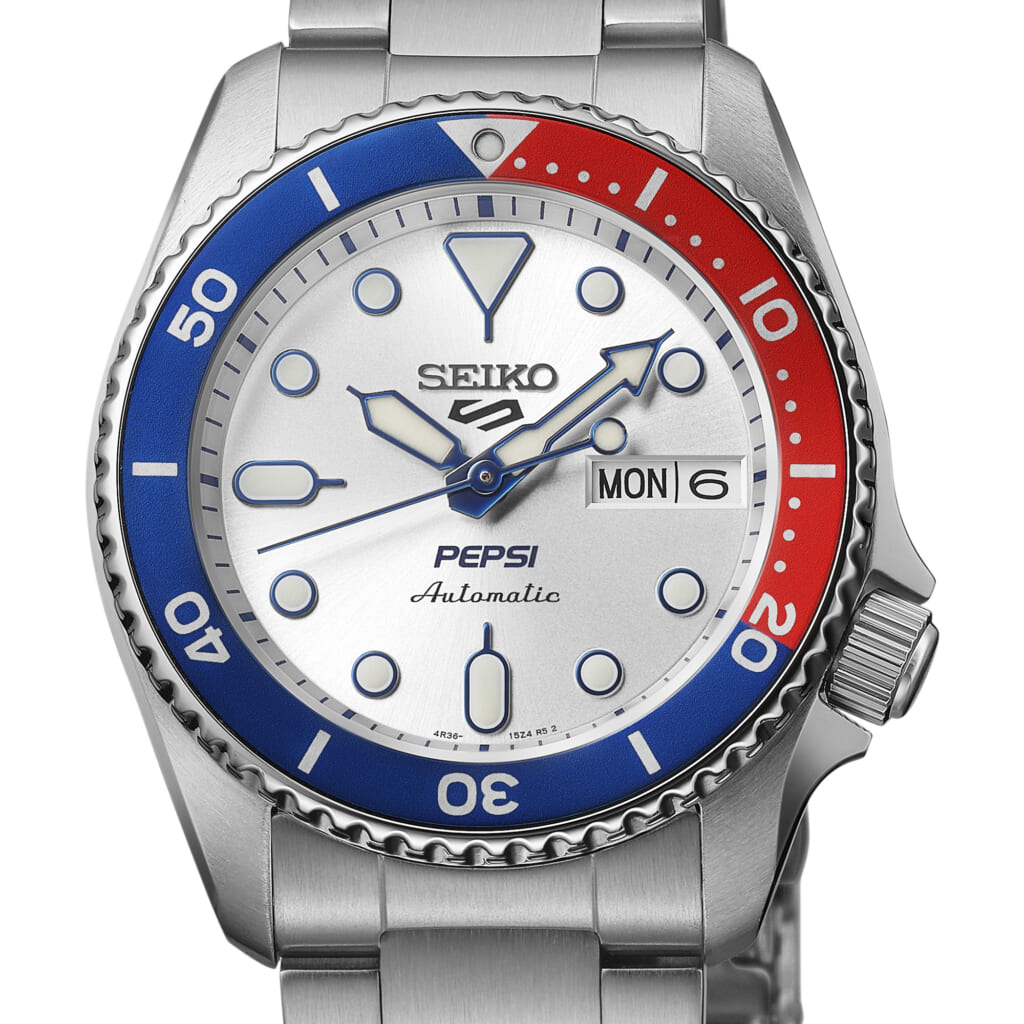 Pepsi（ペプシ）”×セイコー5スポーツ】数量限定、90年代と現在のロゴ
