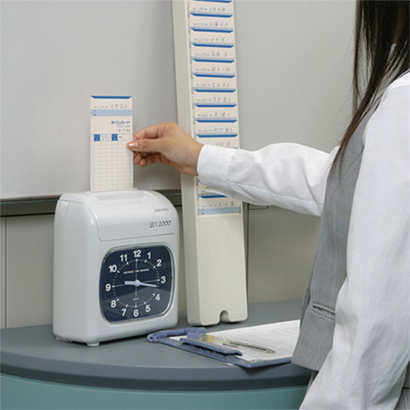 アマノ 電子タイムレコーダー BX2000 - アナログ時計タイプの記録専用