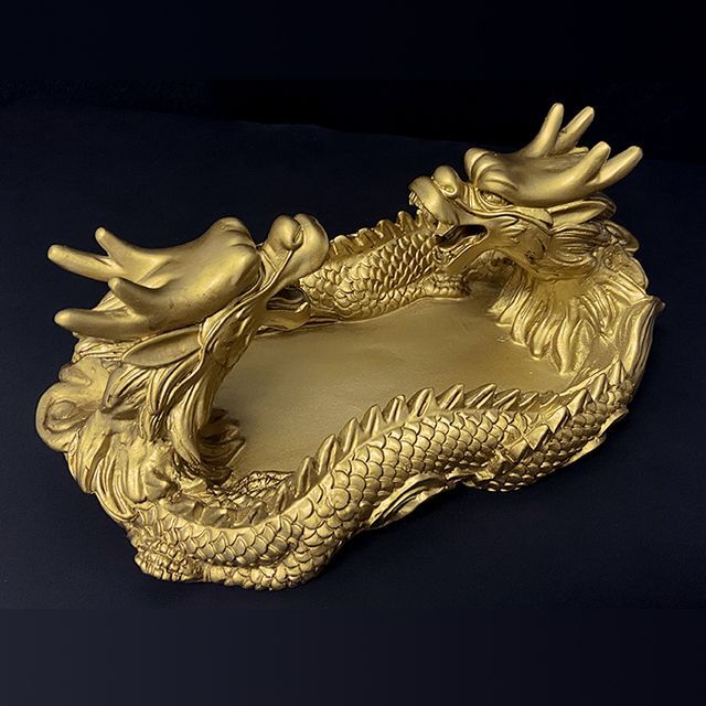 KOPANDA ◇双龍彫り 楠材 淡彩色仕様◇縁起物 KOPANDA ◇双龍彫り 楠材