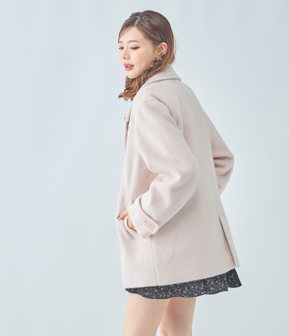 シャギーショートPコート(S ピンク): PEACH JOHN | ピーチ・ジョン