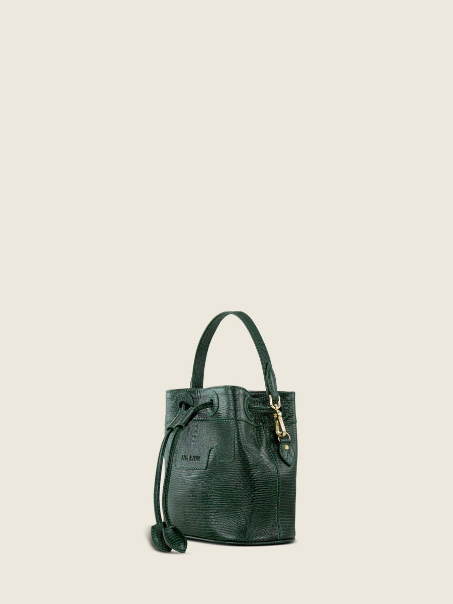 Green Leather Bucket Bag for Women - Capucine XS 1960 Malachite | PAUL