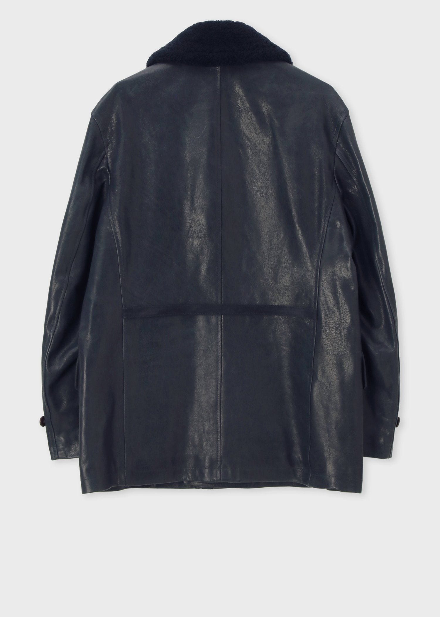 ダブルブレスト ゴートレザーブルゾン（ネイビー） ｜ポール・スミス