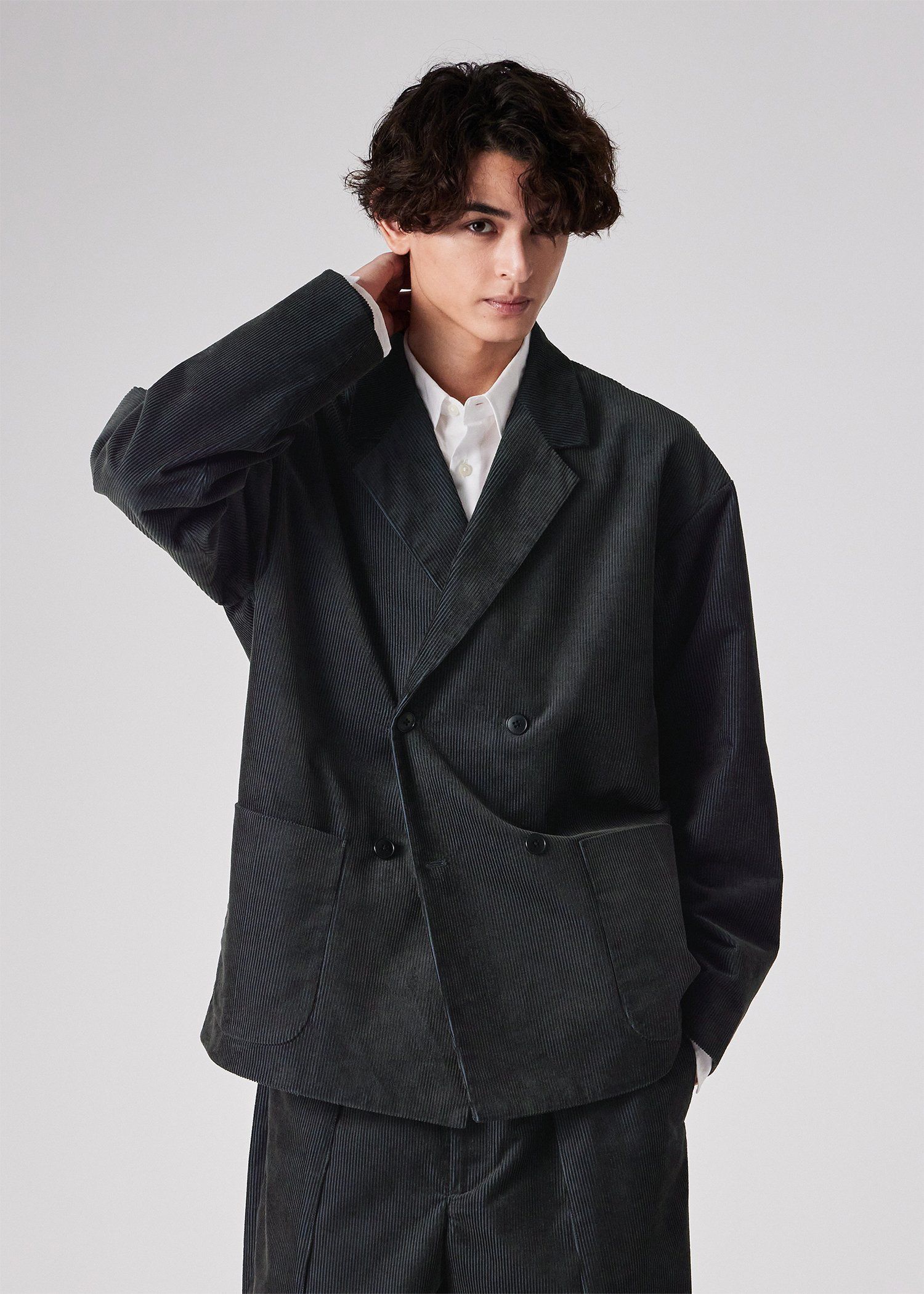 コーデュロイ ダブルブレスト ジャケット（ブルー） ｜ポール・スミス