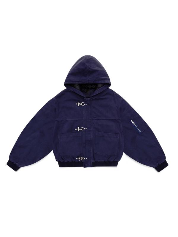 Shinzo Shige 15oz Canvas Clasp Bomber Jacket | Hand Dyed Jacket