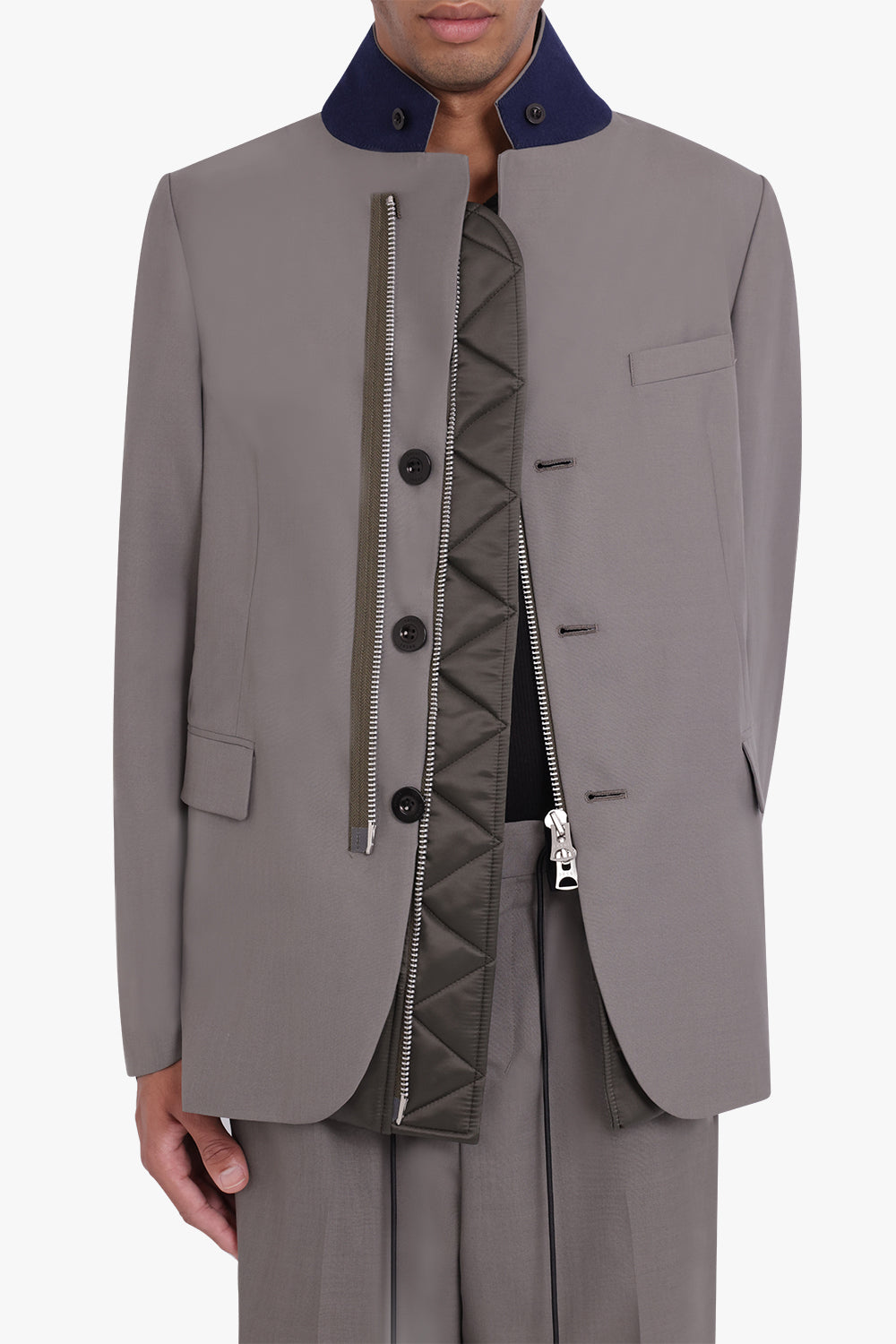 SACAI SUITING JACKET TAUPE NEW SEASON PARLOUR X ONLINE SYDNEY