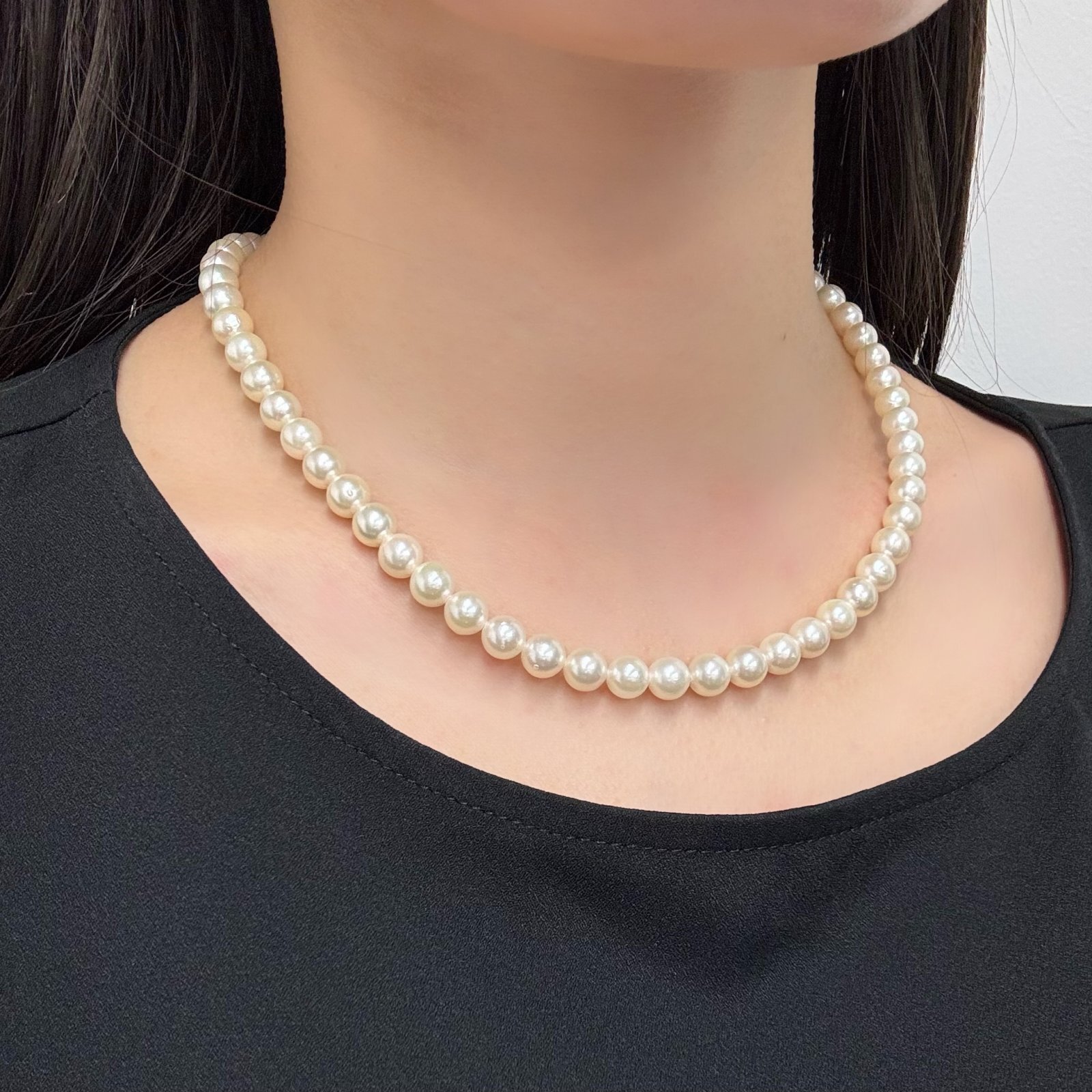 あこや本真珠 ネックレスセット イヤリング ピアス 7-7.5mm ホワイト