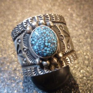 ナバホ Herman・Smith ハーマン・スミス スタンプワーク リング